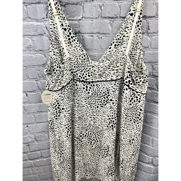 Soma Cool Nights Chemise Exotic Spots Ivory Black Nightgown Size XXL - Picture 3 of 10